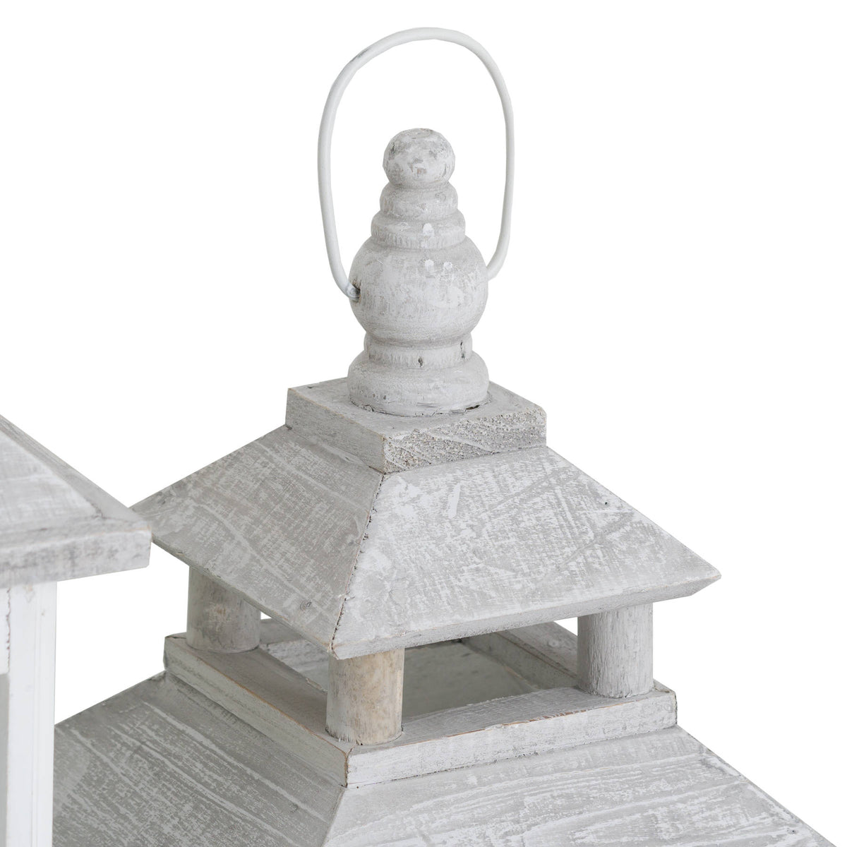 Set Of 3 White Window Style Lanterns With Open Top by Hill Interiors - image 2
