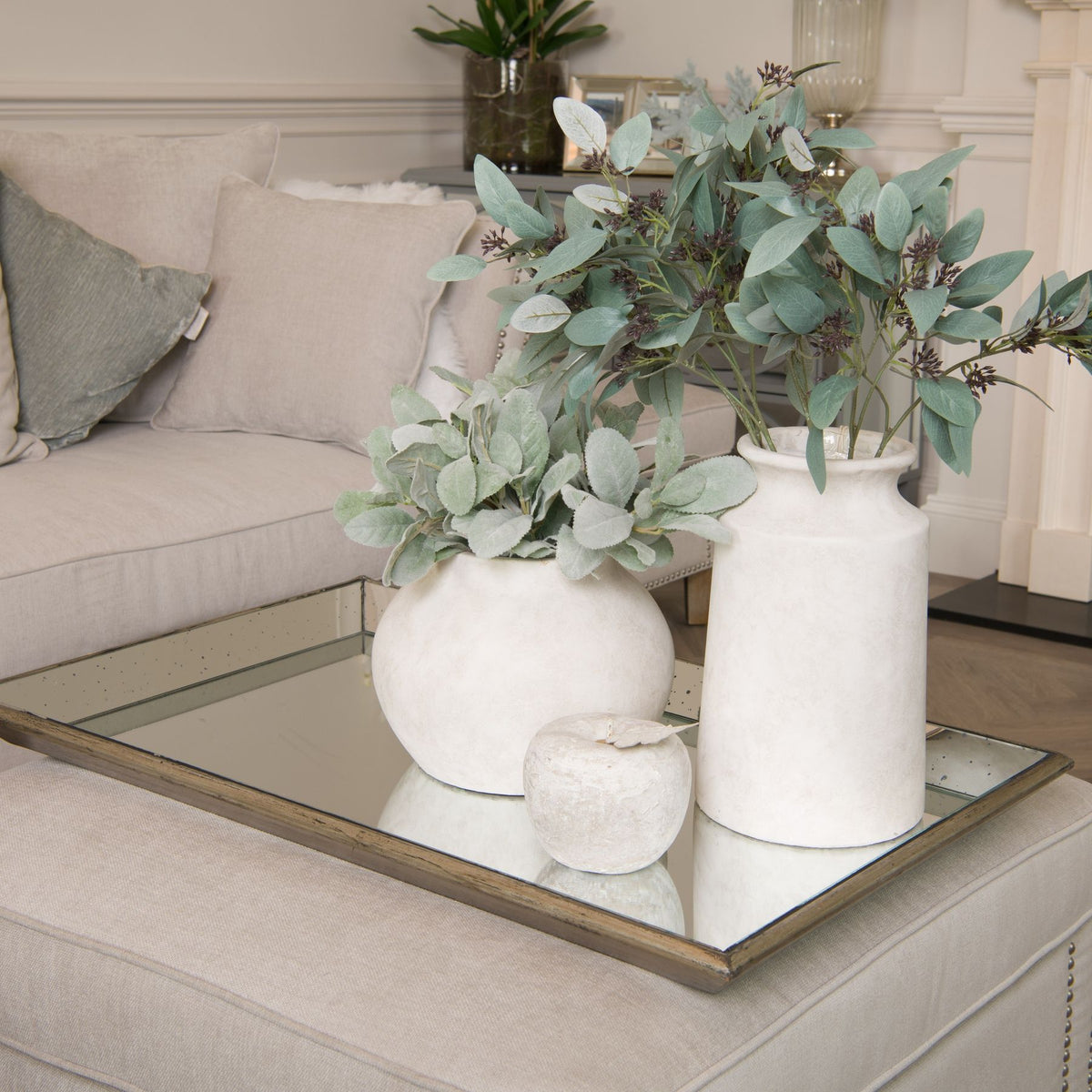 Astor Distressed Large Mirrored Tray With Wooden Detailing by SEDERVA - image 4