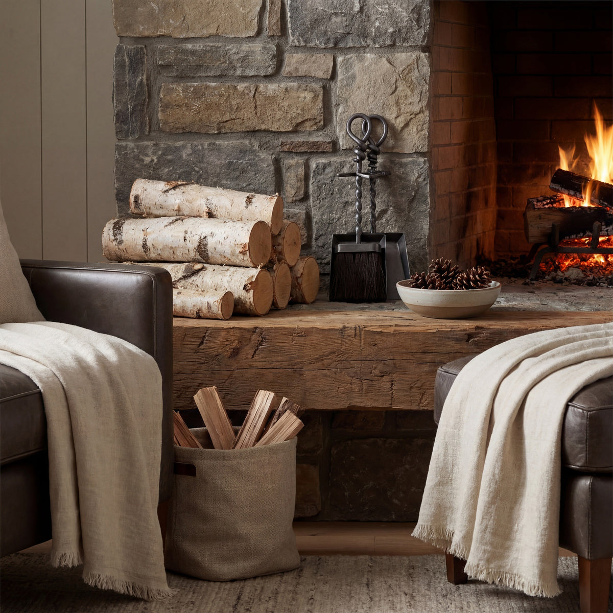 Silver Hearth Tidy Set With Hand Turned Loop Handle by Hill Interiors