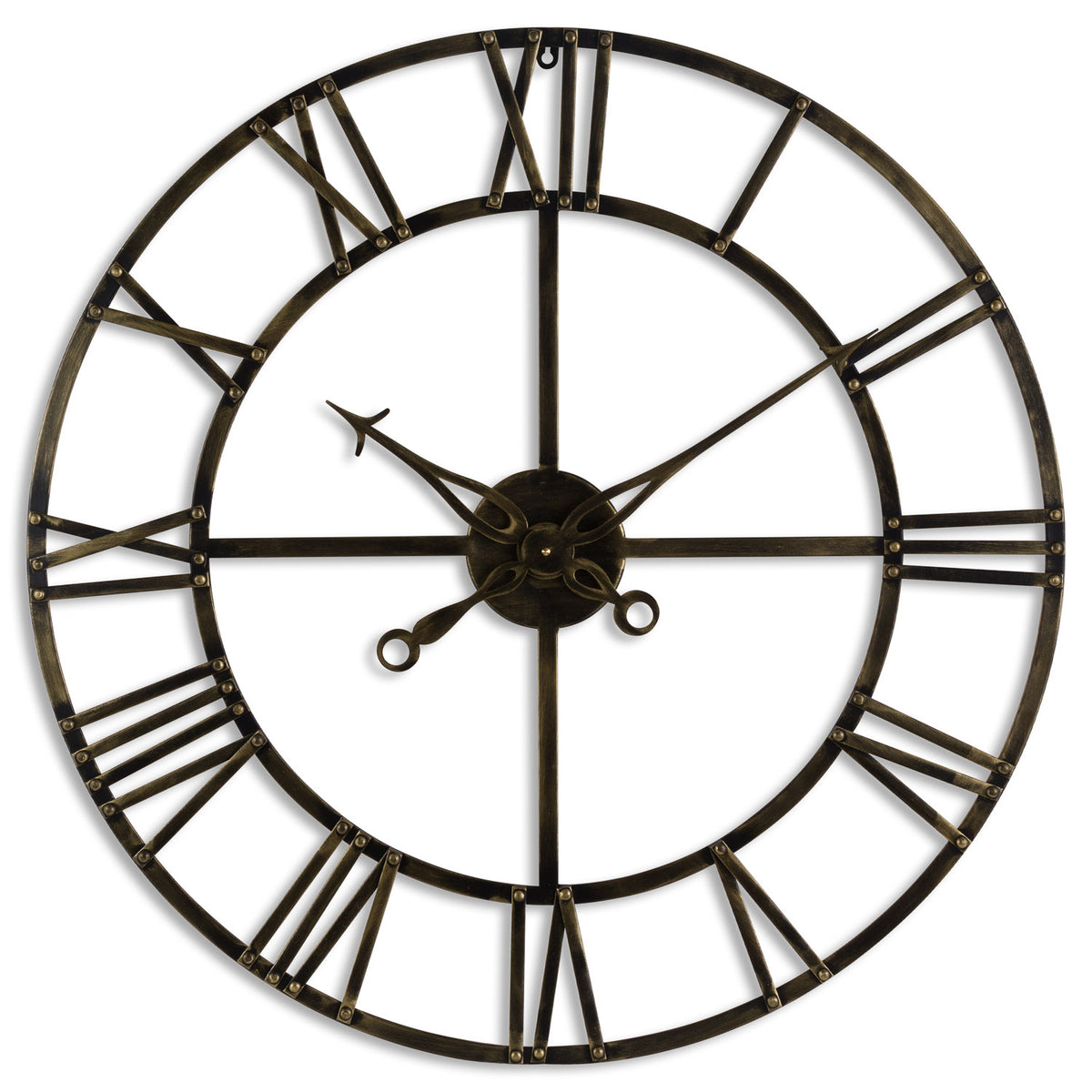 Small Antique Brass Skeleton Clock by Hill Interiors