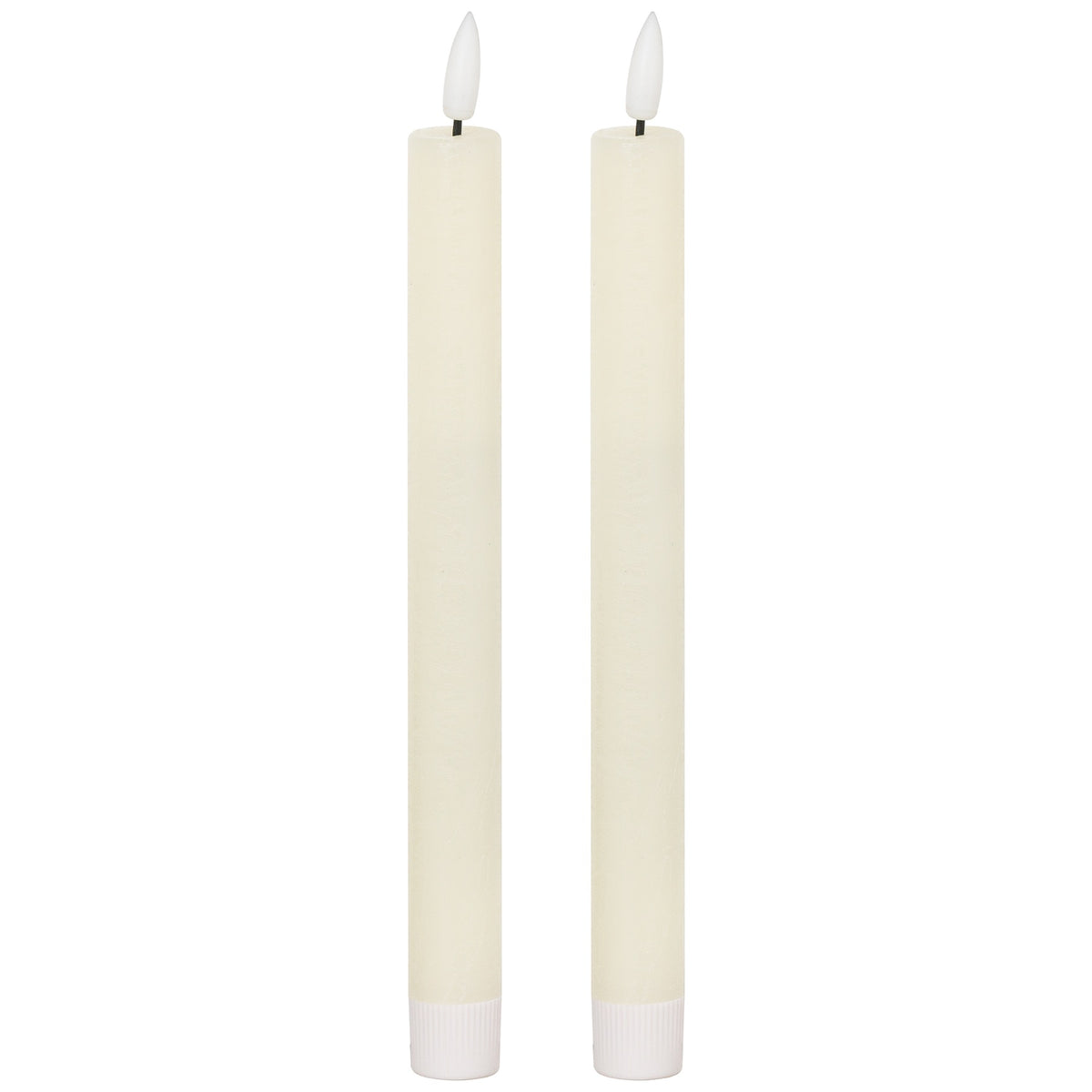 Luxe Collection Natural Glow S/ 2 Ivory LED Dinner Candles by Hill Interiors