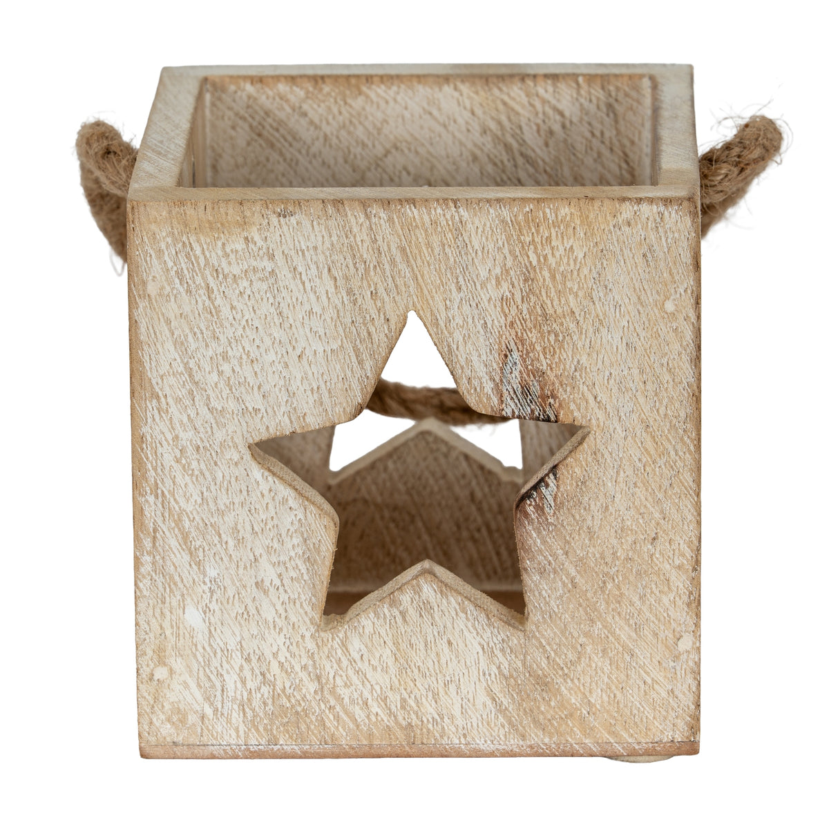 Washed Wood Star Tealight Candle Holder by Hill Interiors - image 2