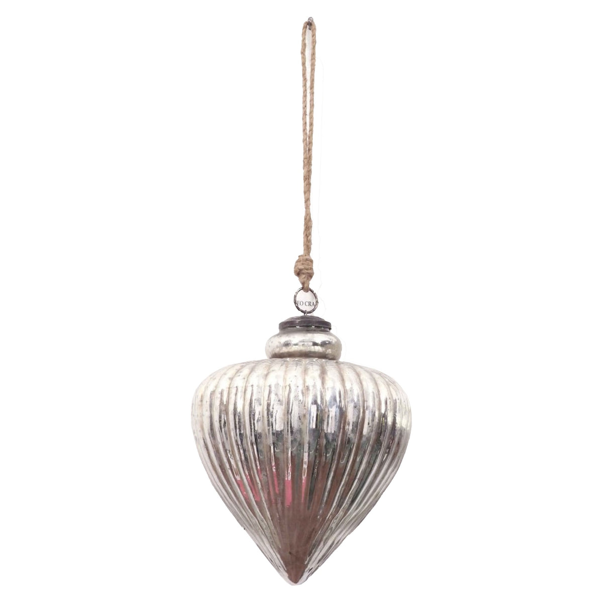 The Noel Collection Antique Silver Large Vallupe Bauble by Hill Interiors