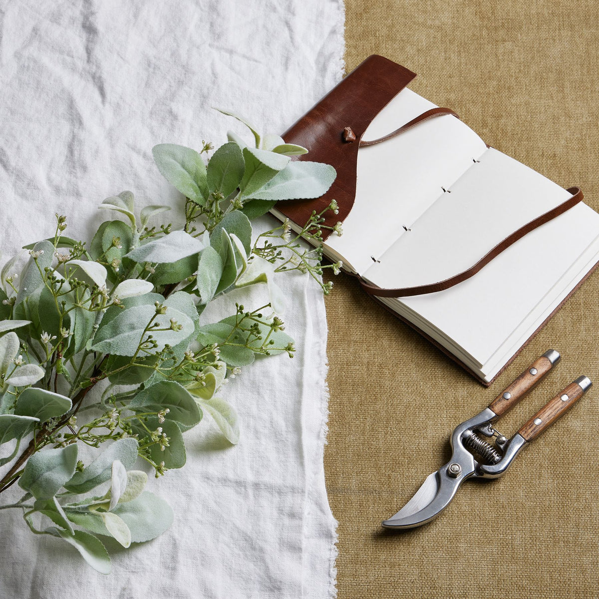 Large Winter Sprig With Lambs Ear And Wax Flower by Hill Interiors