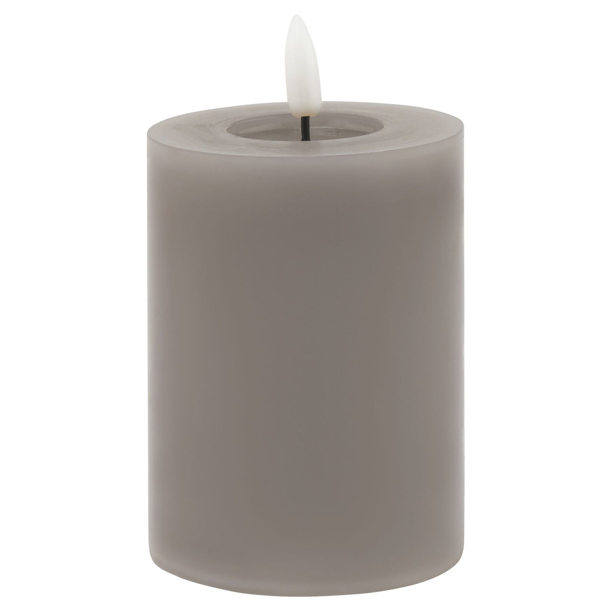 Luxe Collection Melt Effect 3x4 Grey LED Wax Candle by Hill Interiors