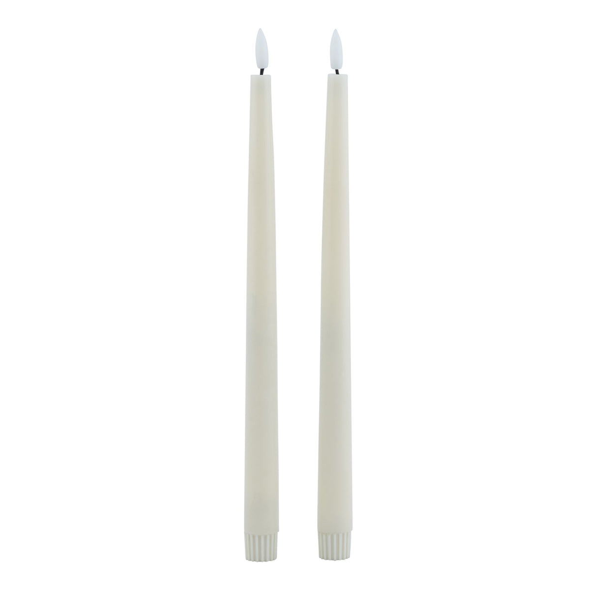 Luxe Collection S/2 Taupe LED Wax Dinner Candles by SEDERVA
