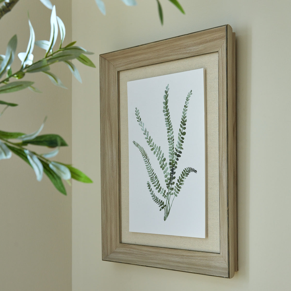 Watercolour Delicate Fern In Washed Wood Frame by Hill Interiors - image 4