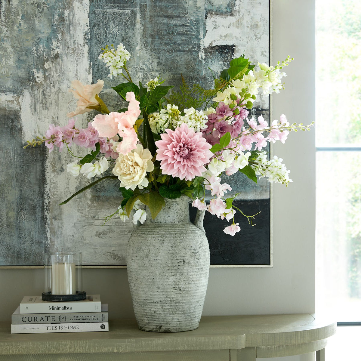 The Natural Garden Collection Pale Pink Sweetpea Stem by Hill Interiors - image 4