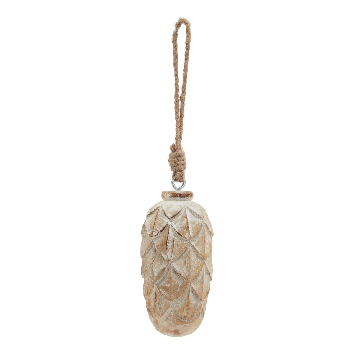 Antique White Wash Pine Cone Bauble by Hill Interiors