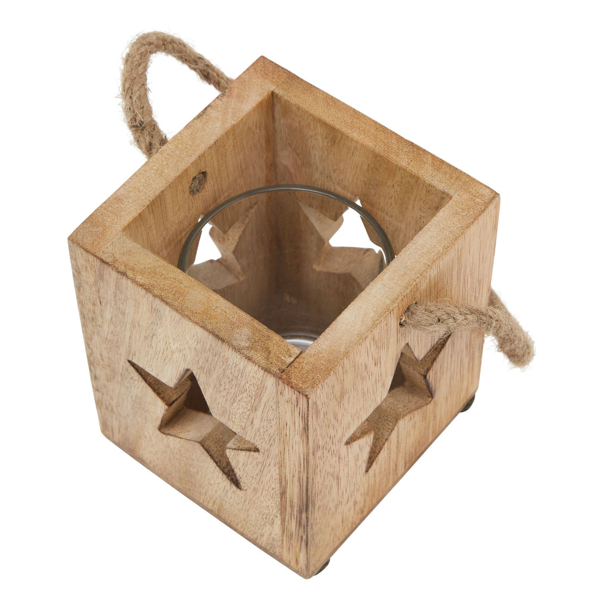 Natural Wooden Small Star Tealight Candle Holder by Hill Interiors - image 2