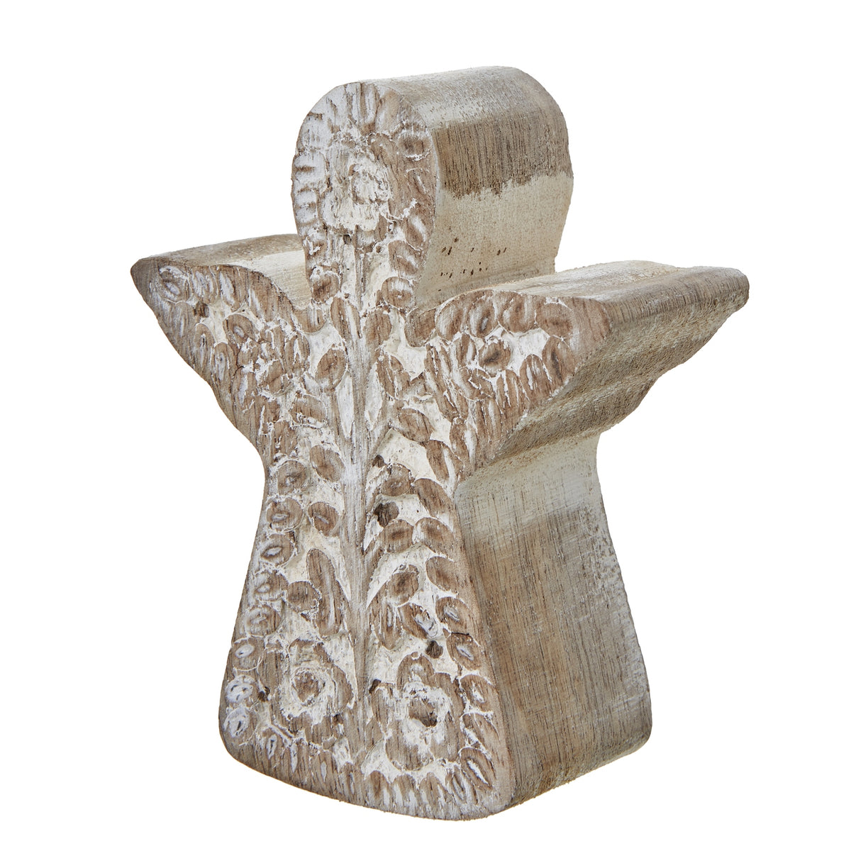 White Wash Collection Patterned Angel Decoration by Hill Interiors