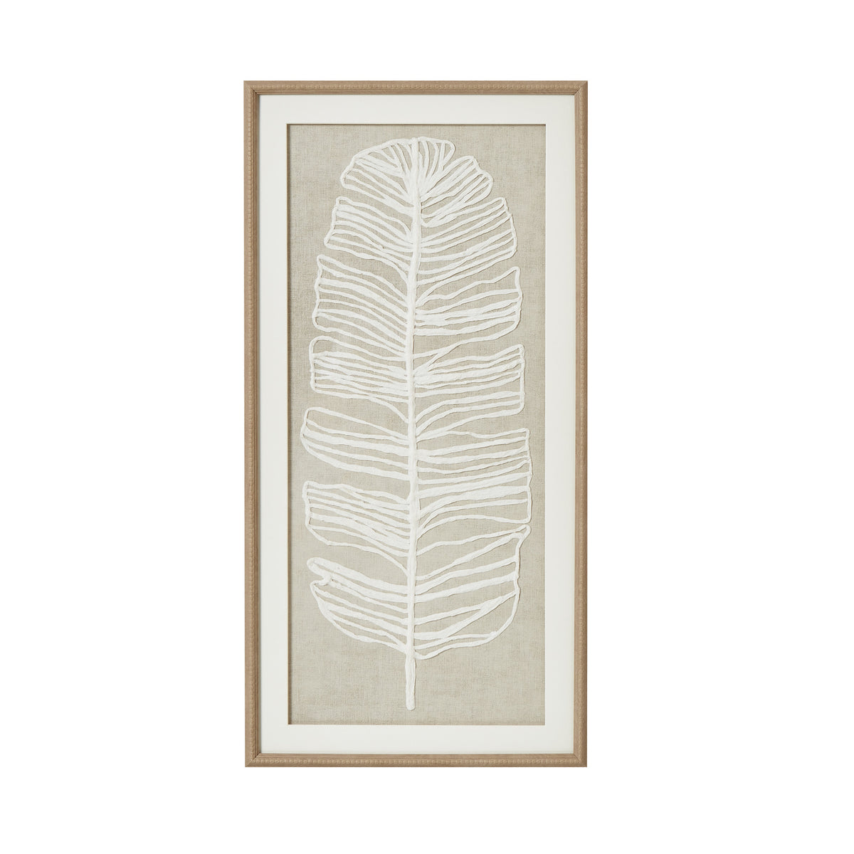Large Plume White Feather Art Mounted In Beaded Frame by Hill Interiors - image 2