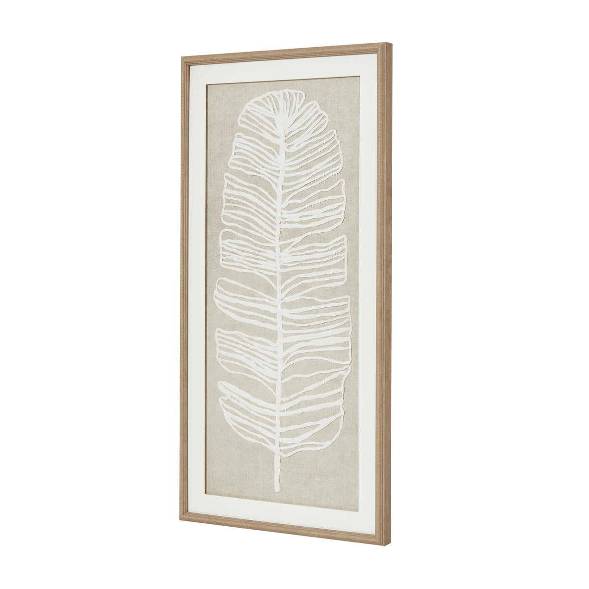 Large Plume White Feather Art Mounted In Beaded Frame by Hill Interiors - image 3