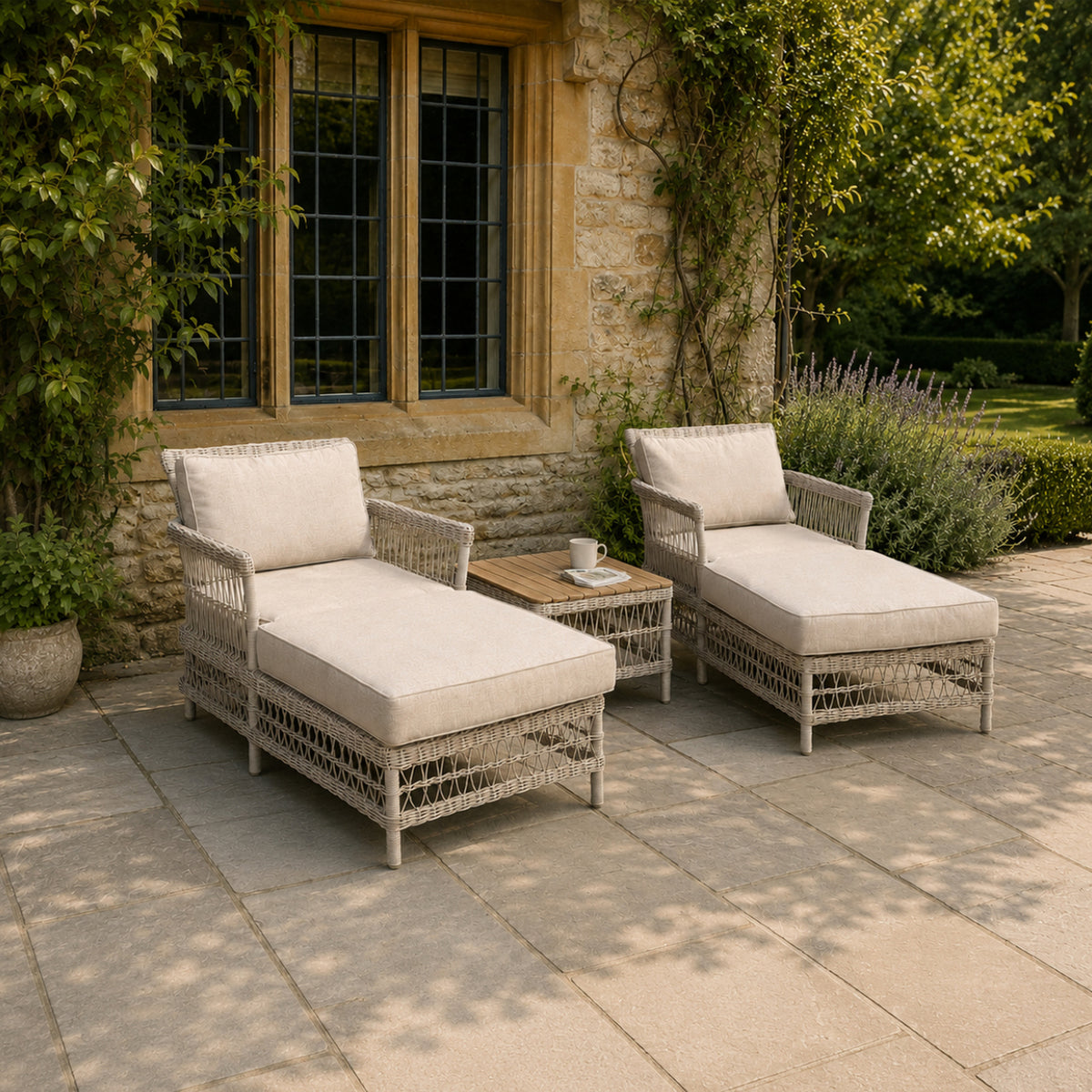 Provence Collection Outdoor Sun Lounger Set by Hill Interiors