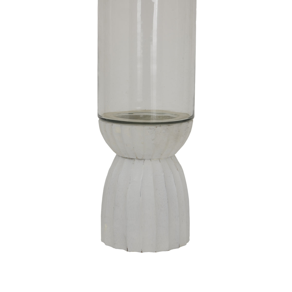 White Carved Hurricane Lantern by Hill Interiors - image 2