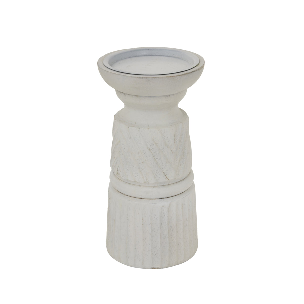 White Carved Candle Holder by Hill Interiors - image 3