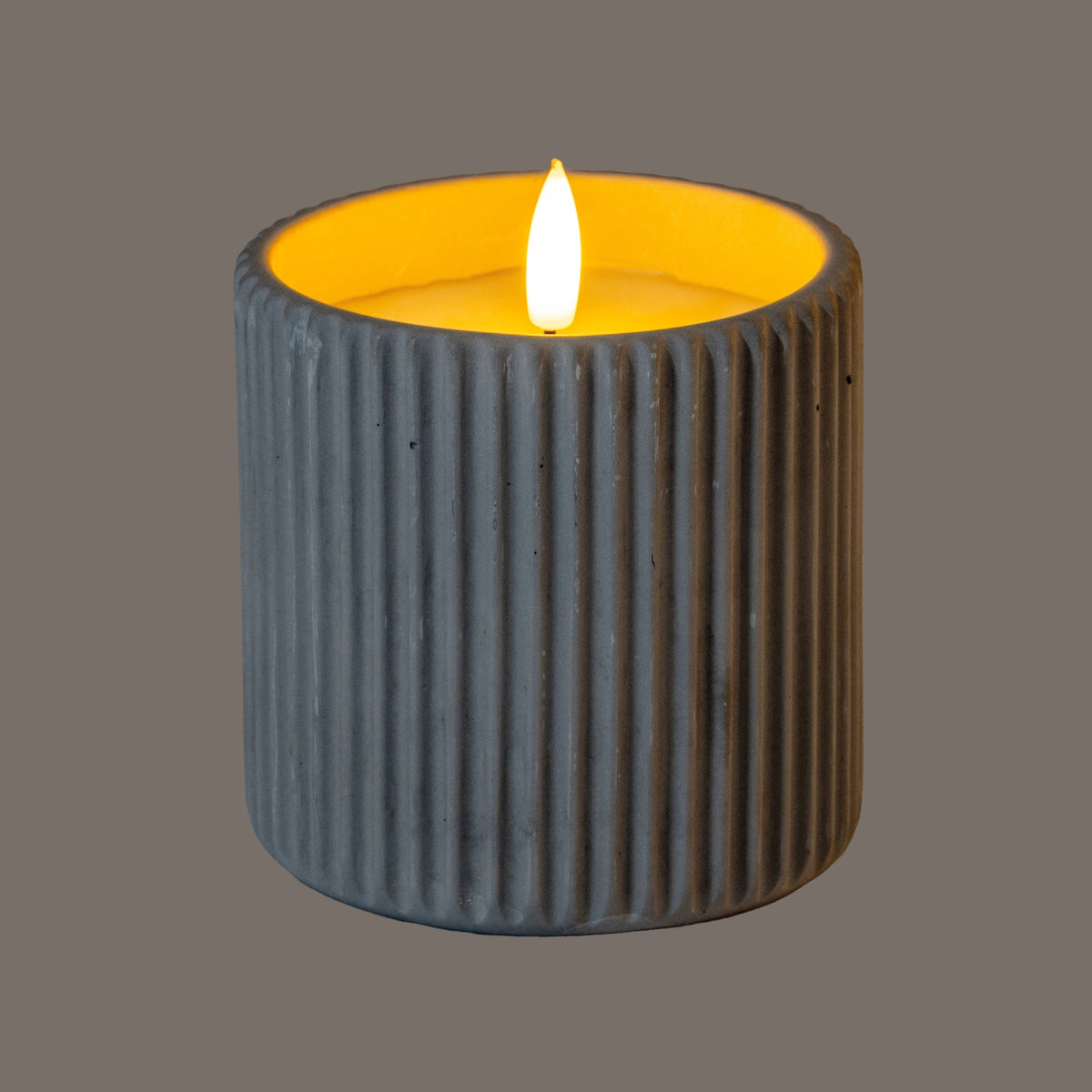 Luxe Collection Natural Glow Chalk Ribbed Large Led Candle by SEDERVA - image 2
