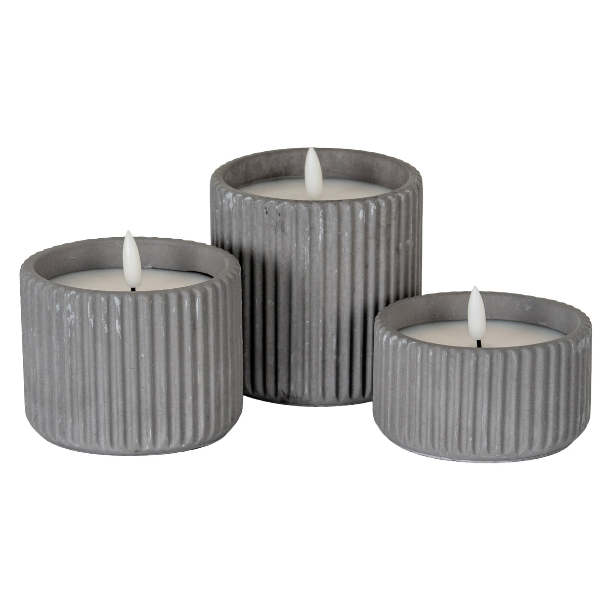 Luxe Collection Natural Glow Ribbed Small Led Candle by Hill Interiors - image 3