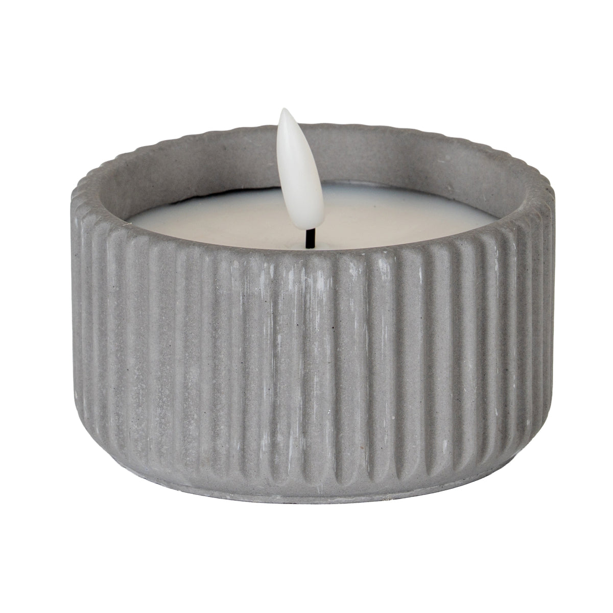 Luxe Collection Natural Glow Ribbed Small Led Candle by Hill Interiors
