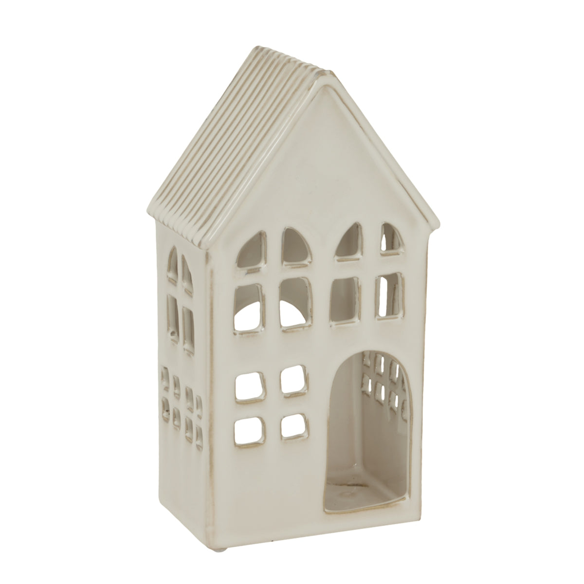 White Ceramic House Tea Light Holder by Hill Interiors - image 2