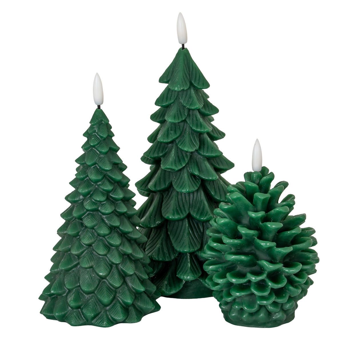 Luxe Collection Natural Glow Green Large Tree LED Wax Candle by Hill Interiors - image 5