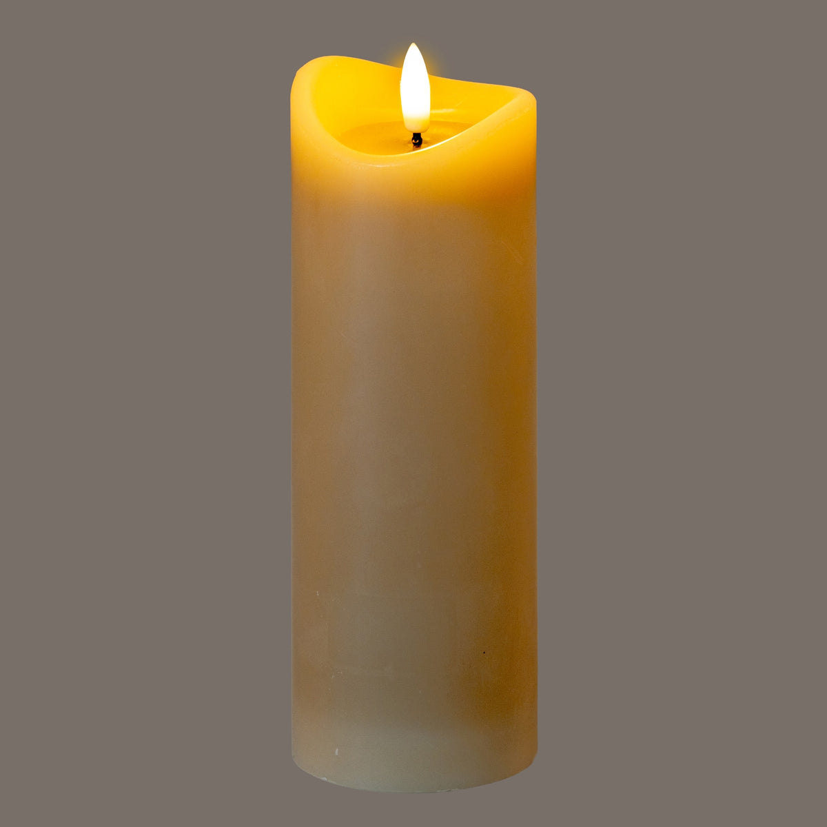 Luxe Collection Natural Glow 2.75x8 Taupe Melted LED Candle by Hill Interiors - image 2