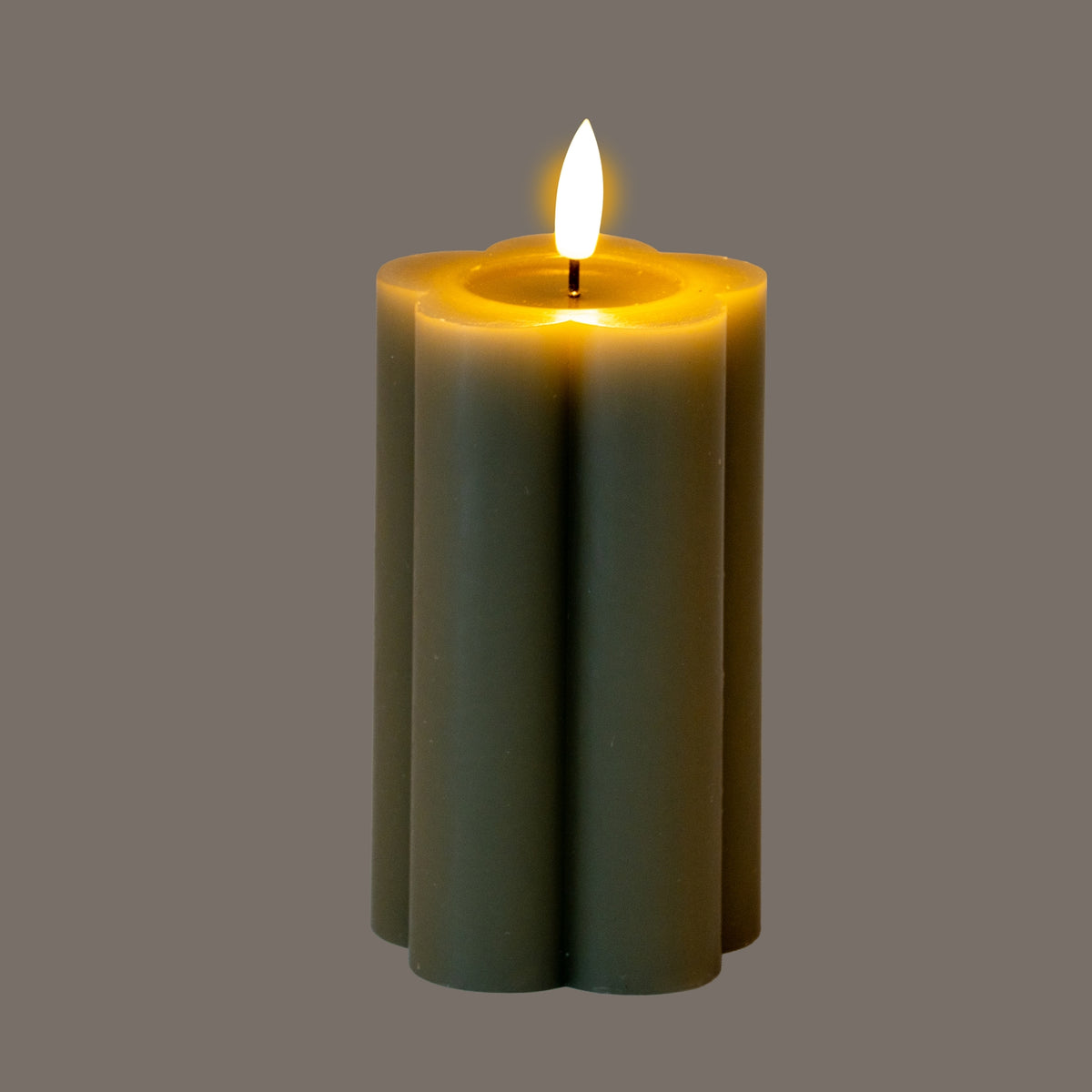 Luxe Collection Natural Glow 2.75x5 Grey Pillar LED Candle by Hill Interiors - image 2