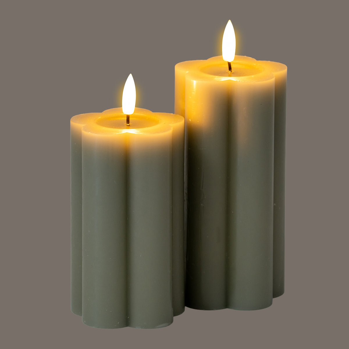 Luxe Collection Natural Glow 2.75x6 Grey Pillar LED Candle by Hill Interiors - image 4