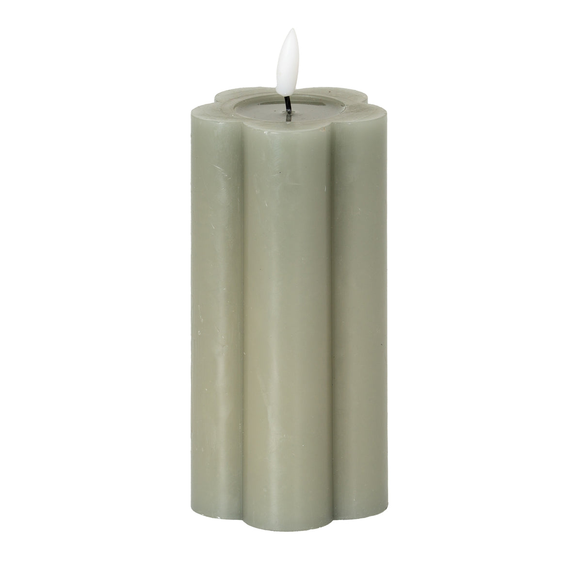 Luxe Collection Natural Glow 2.75x6 Grey Pillar LED Candle by Hill Interiors