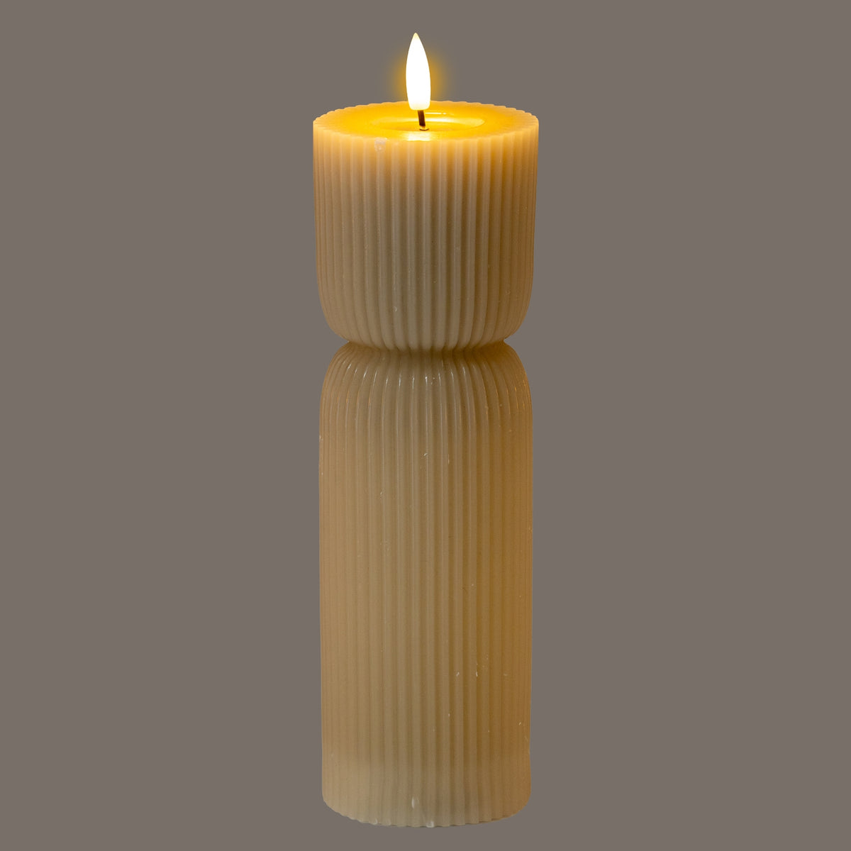 Luxe Collection Natural Glow 2.75x10 Stone Carved LED Candle by Hill Interiors - image 2