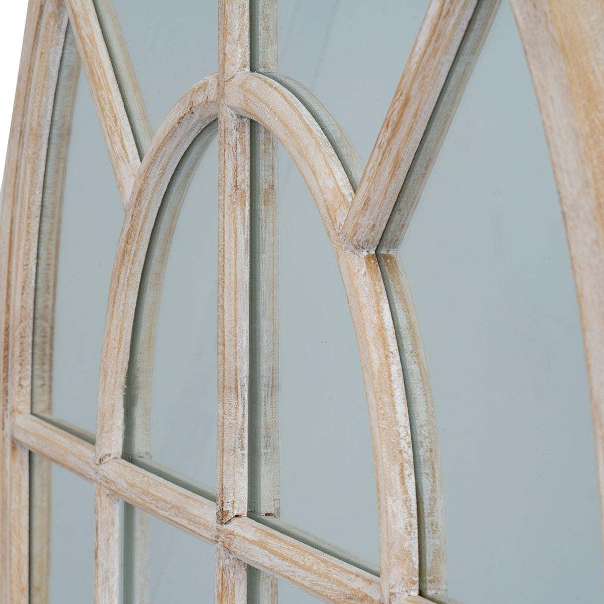 Washed Wood Arched Window Mirror by Hill Interiors - image 2