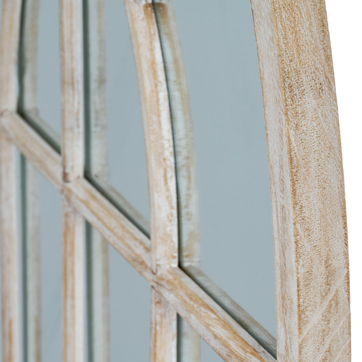 Washed Wood Arched Window Mirror by Hill Interiors - image 4