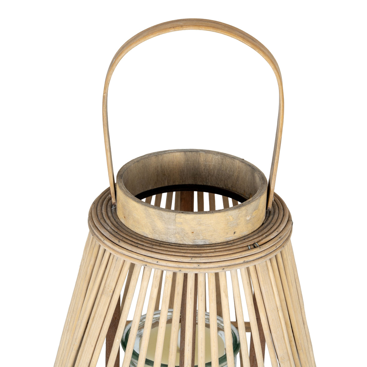 Large Peardrop Wicker Lantern With Glass Holder by Hill Interiors - image 3