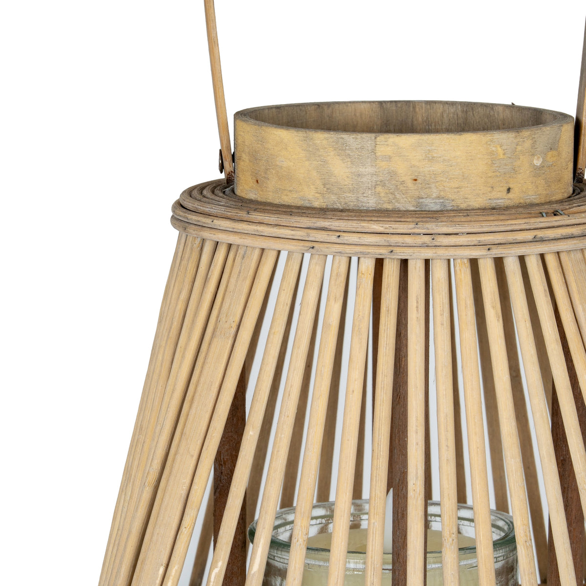 Large Peardrop Wicker Lantern With Glass Holder by Hill Interiors - image 4