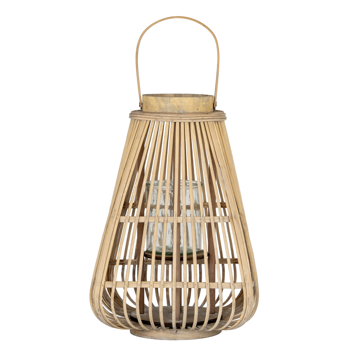 Large Peardrop Wicker Lantern With Glass Holder by Hill Interiors