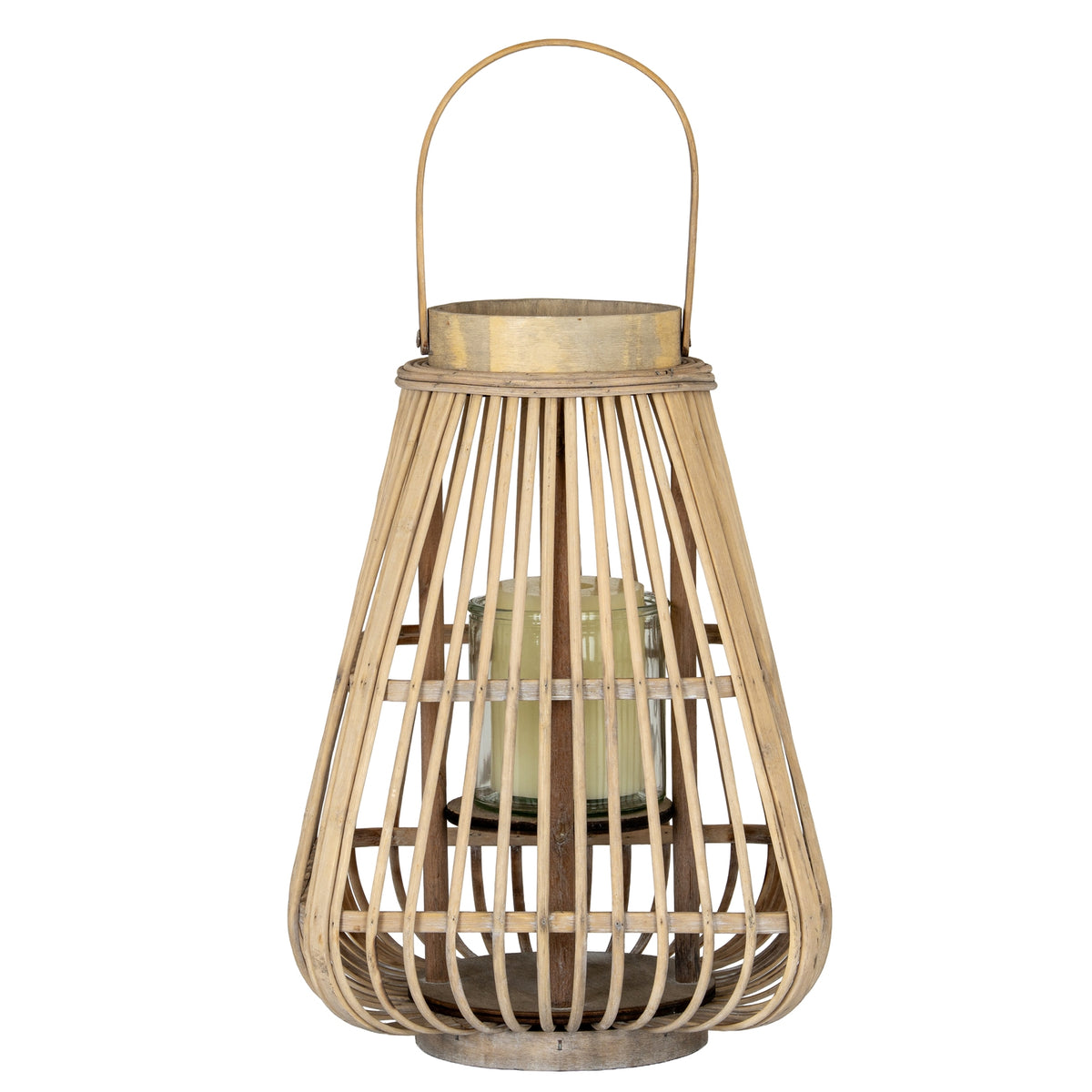 Medium Peardrop Wicker Lantern With Glass Holder by Hill Interiors - image 2