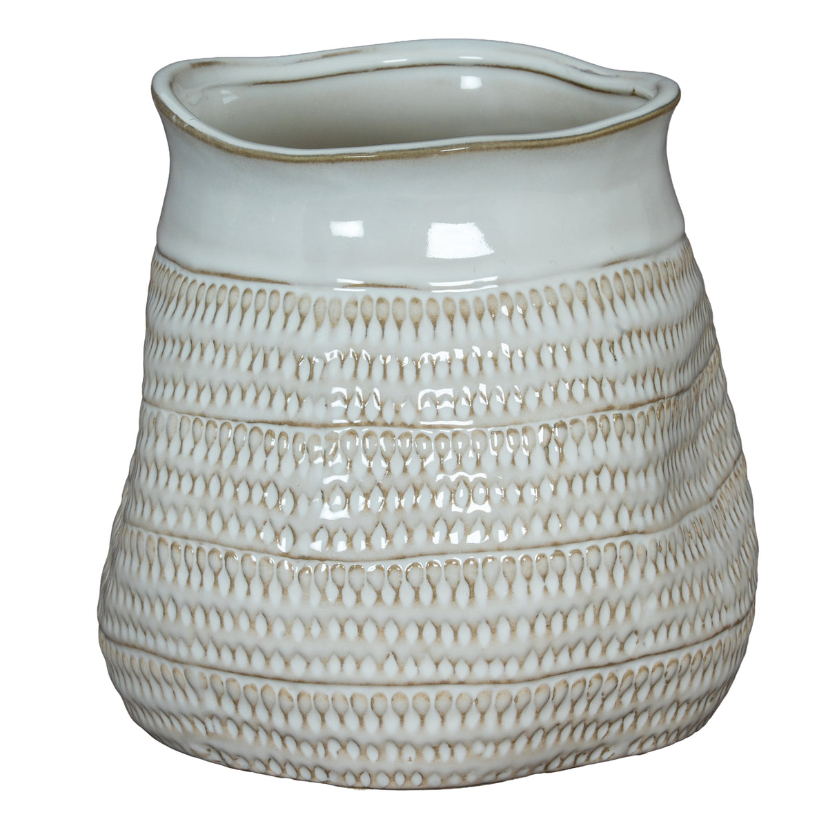 Tava Wide Hewn Vase by Hill Interiors
