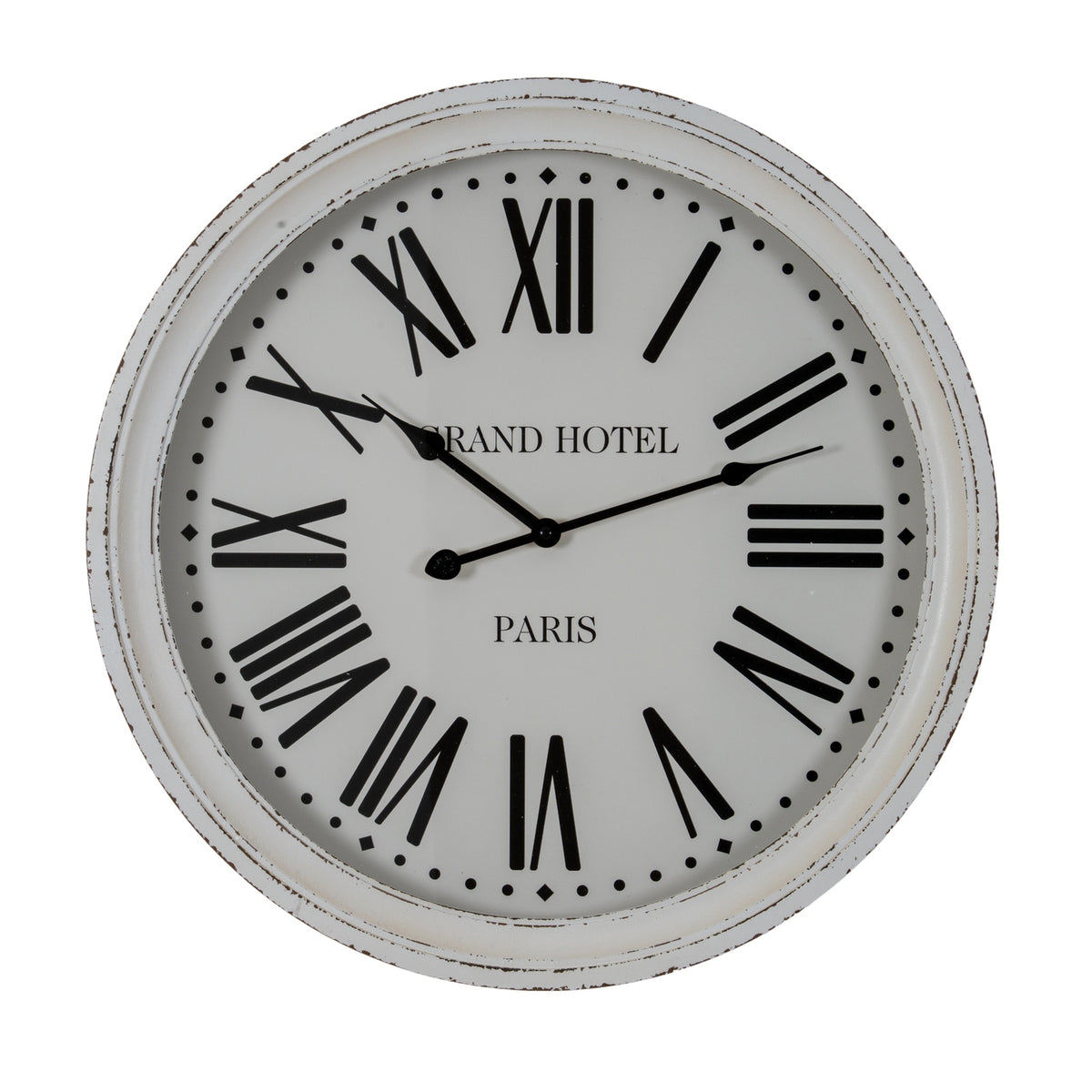 Hotel Paris White Clock With Glass by Hill Interiors
