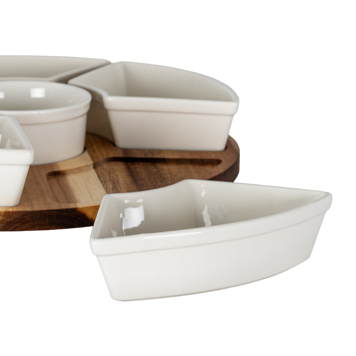 Acacia Lazy Susan including Ceramic Serving Bowls by SEDERVA - image 4