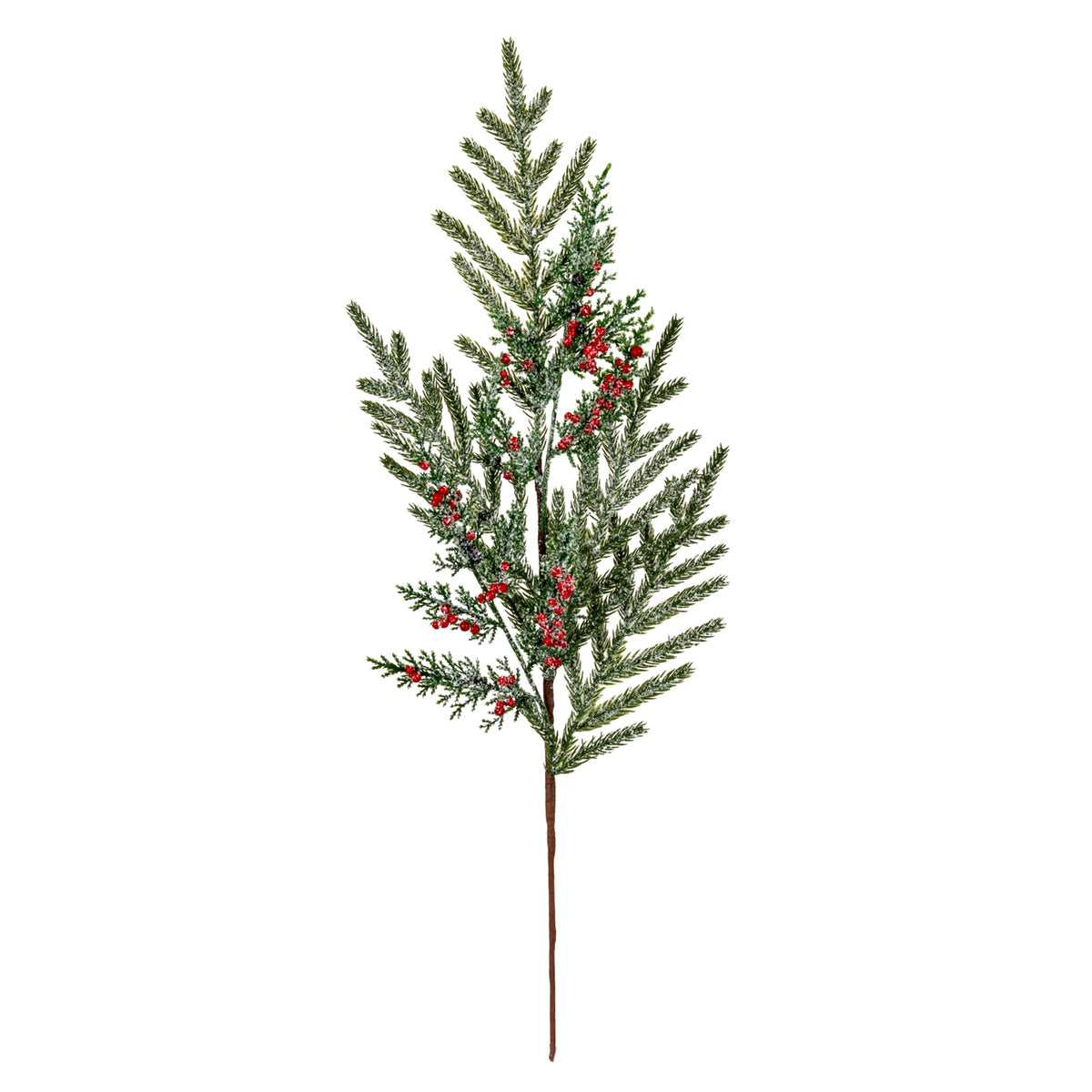 Frosted Pine Branch Spray With Winter Berries by Hill Interiors