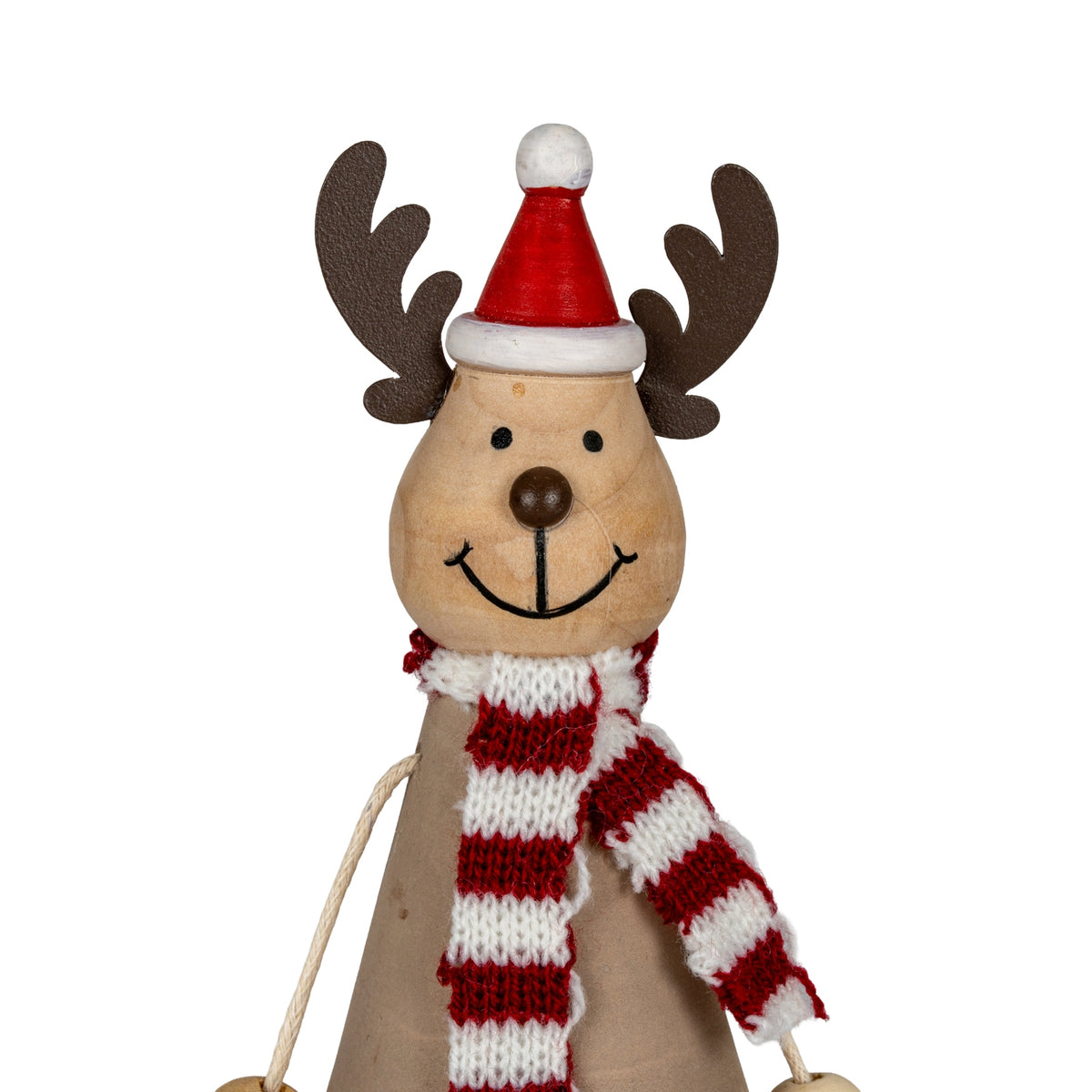Wooden Jolly Sitting Reindeer Decoration by Hill Interiors - image 3