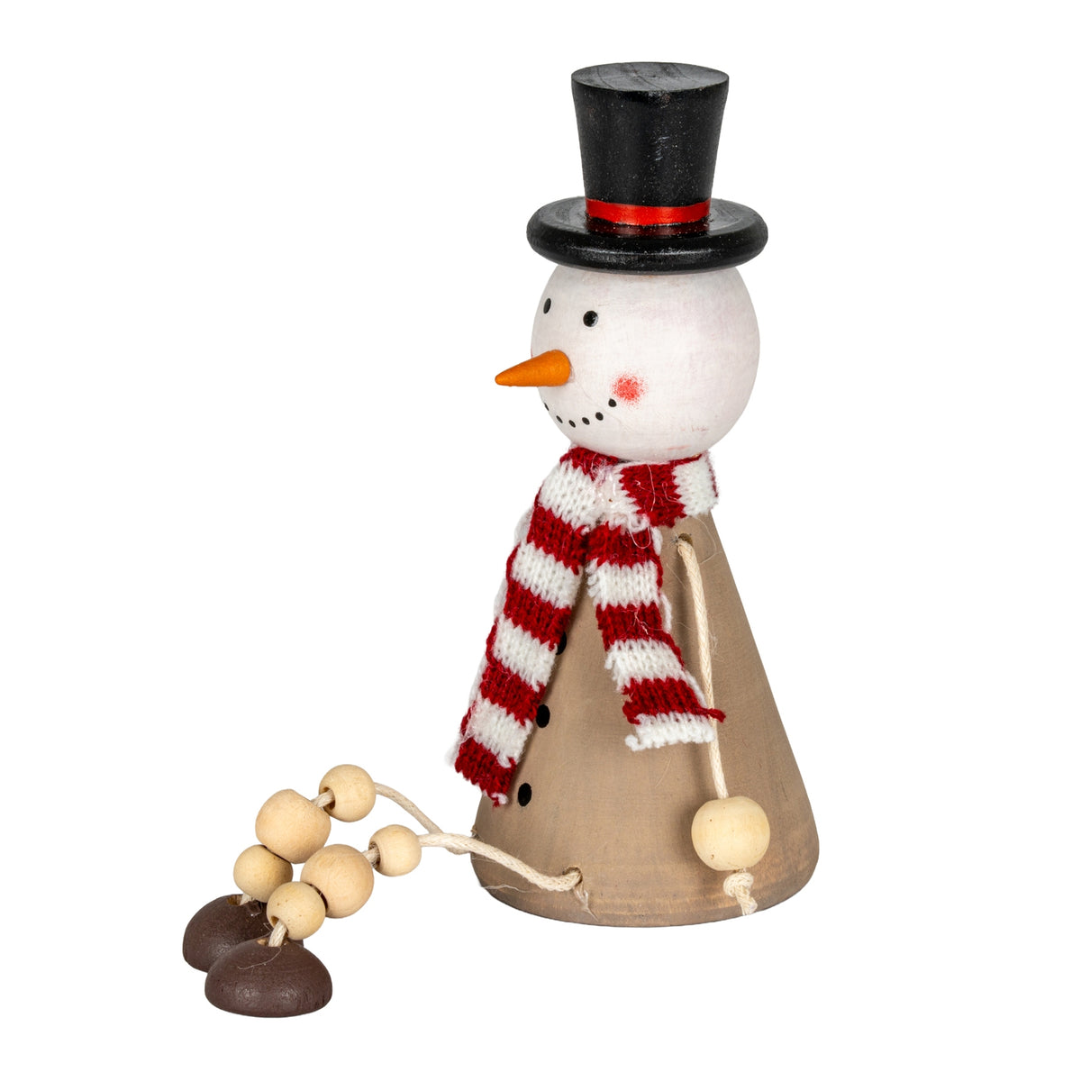 Wooden Jolly Sitting Snowman Decoration by Hill Interiors - image 2