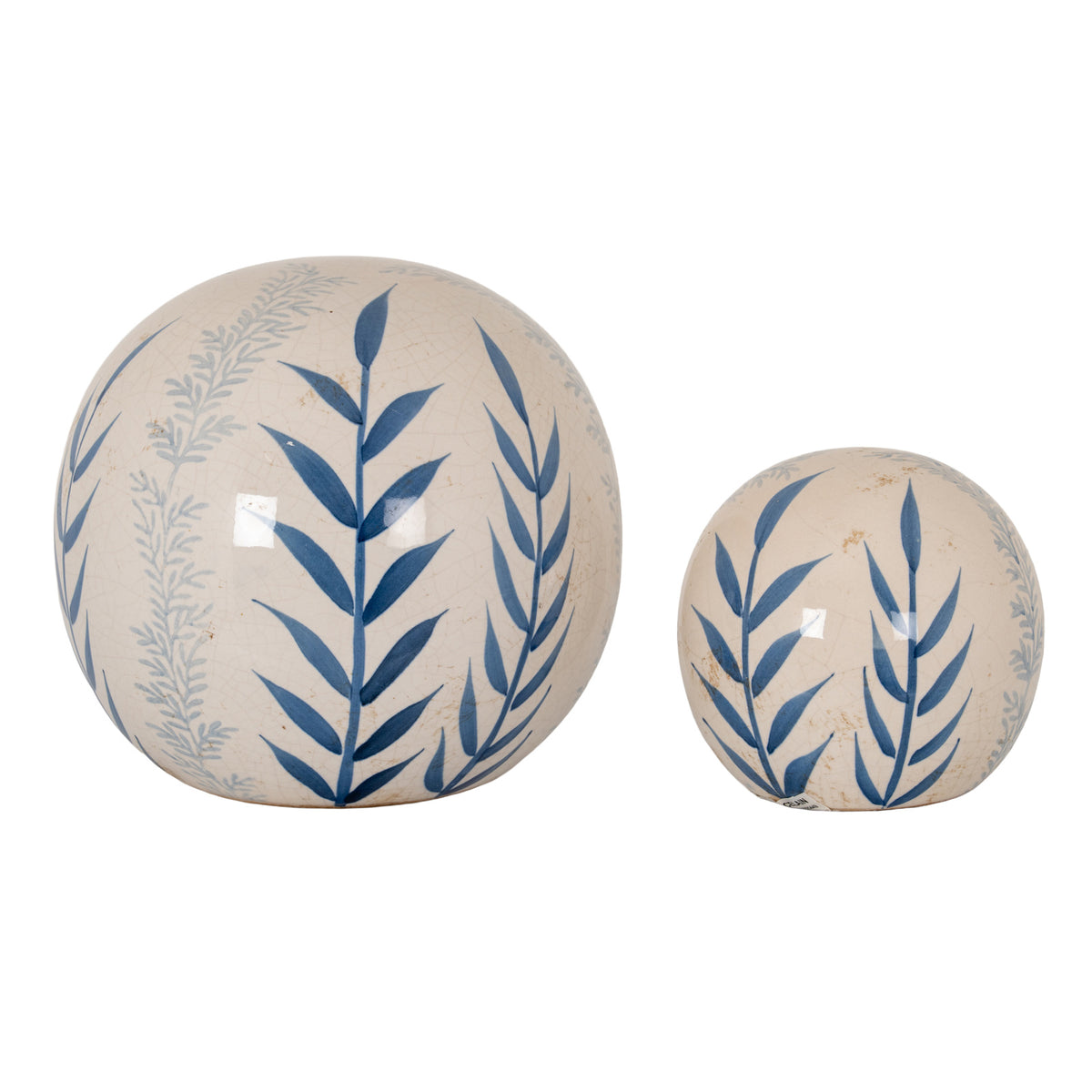 Small Blue Flora Decorative Ball by Hill Interiors - image 2