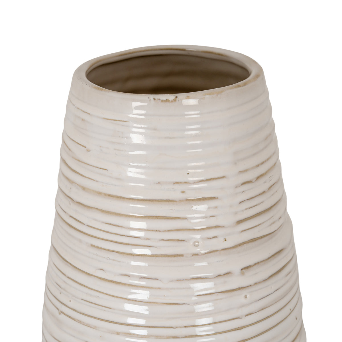 Medium Ribbed Ceramic Column Vase by SEDERVA - image 3
