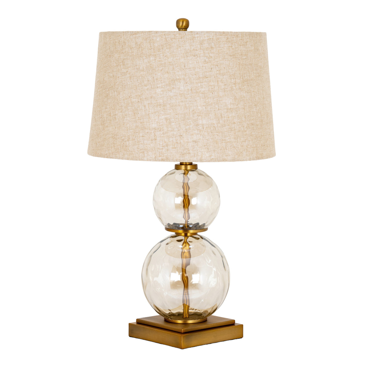 Savoy Glass And Gold Finished Table Lamp With Linen Shade by Hill Interiors