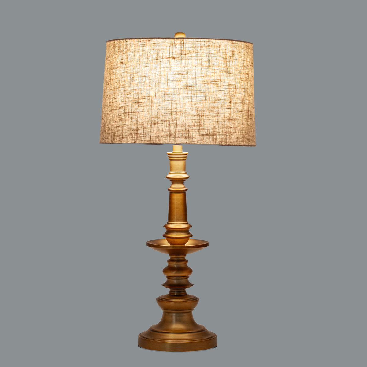 Gatsby Brushed Gold Finished Table Lamp With Linen Shade by Hill Interiors - image 2