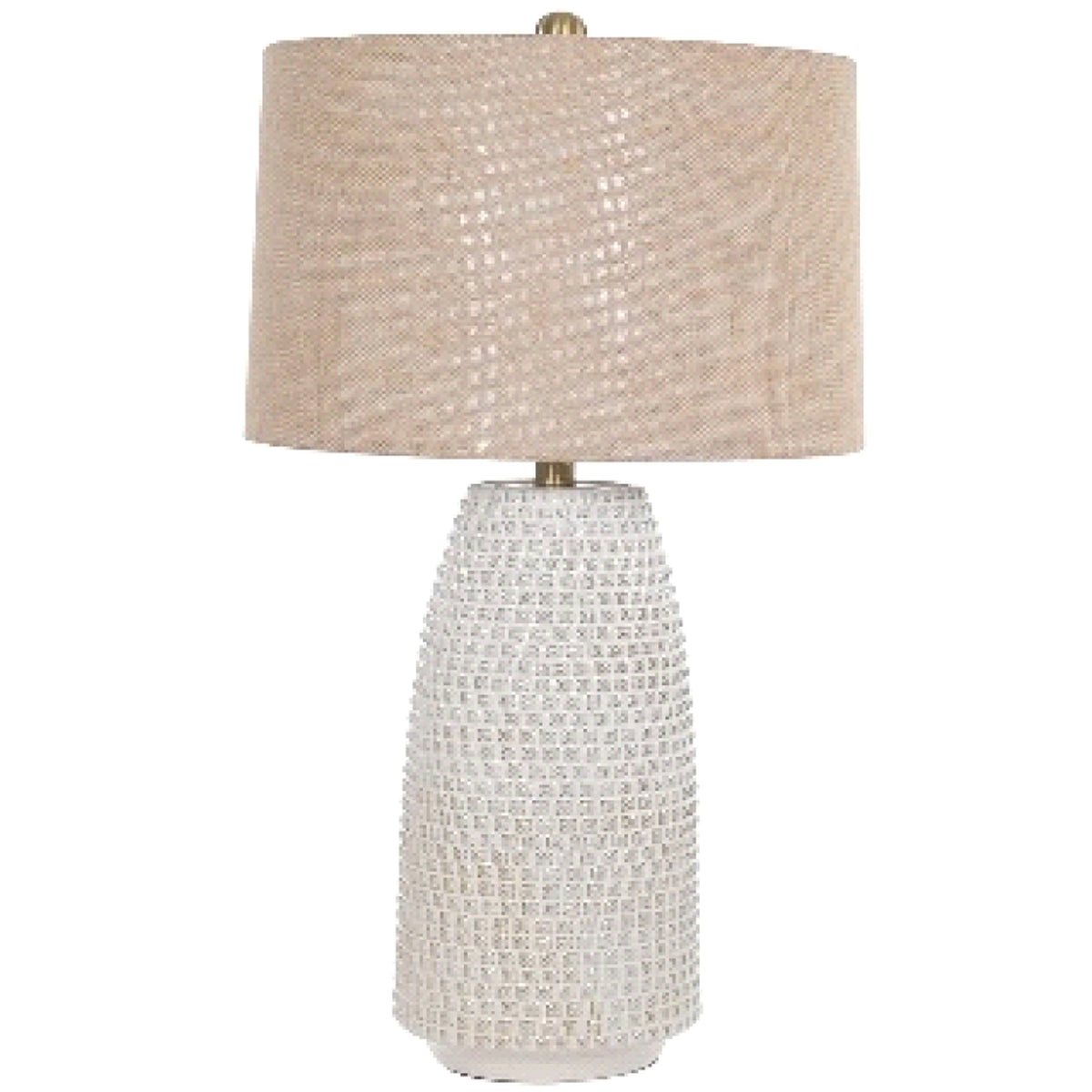 Cove Ceramic Table Lamp With Grey Shade by Hill Interiors