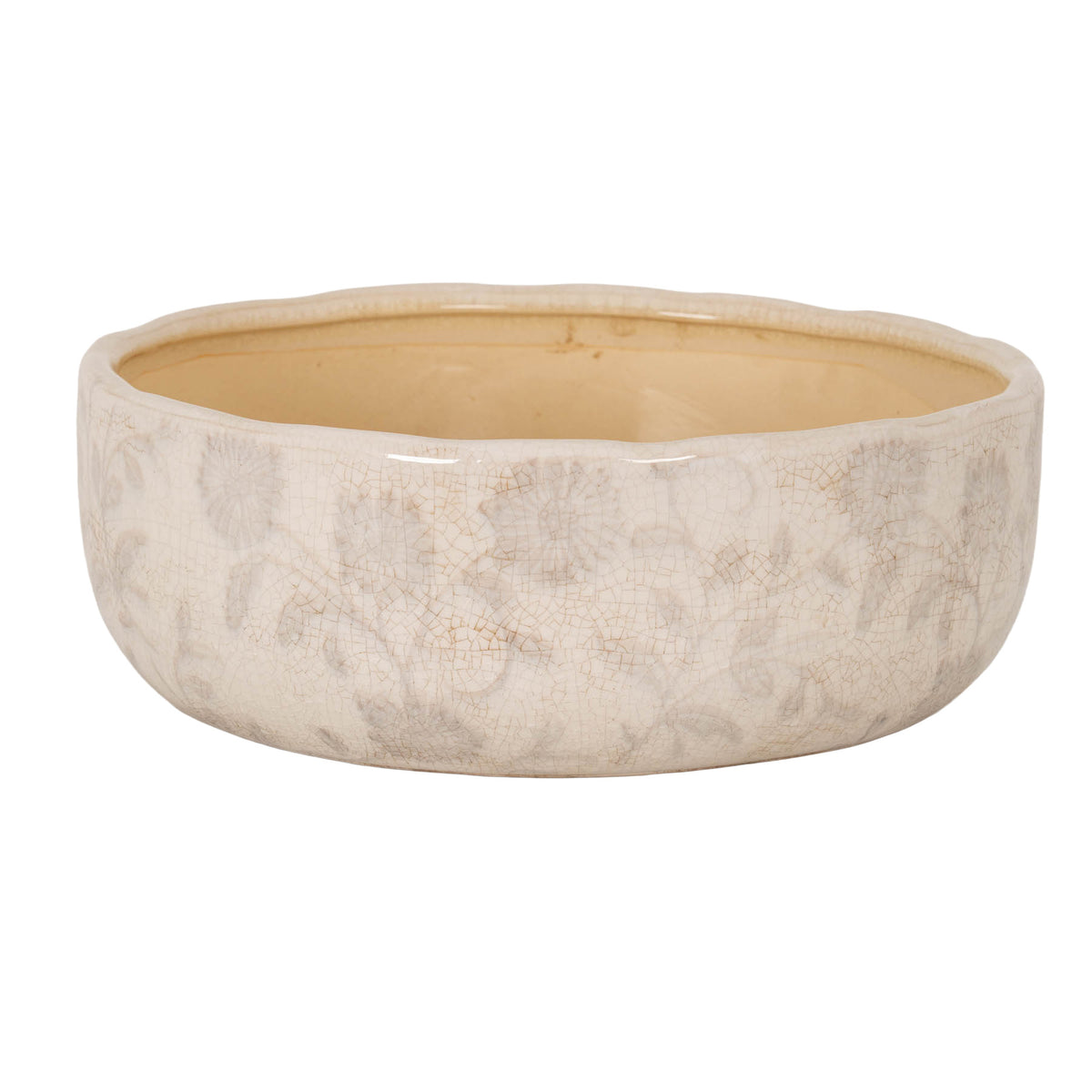 Large Grey Aster Ceramic Bowl Pot by Hill Interiors