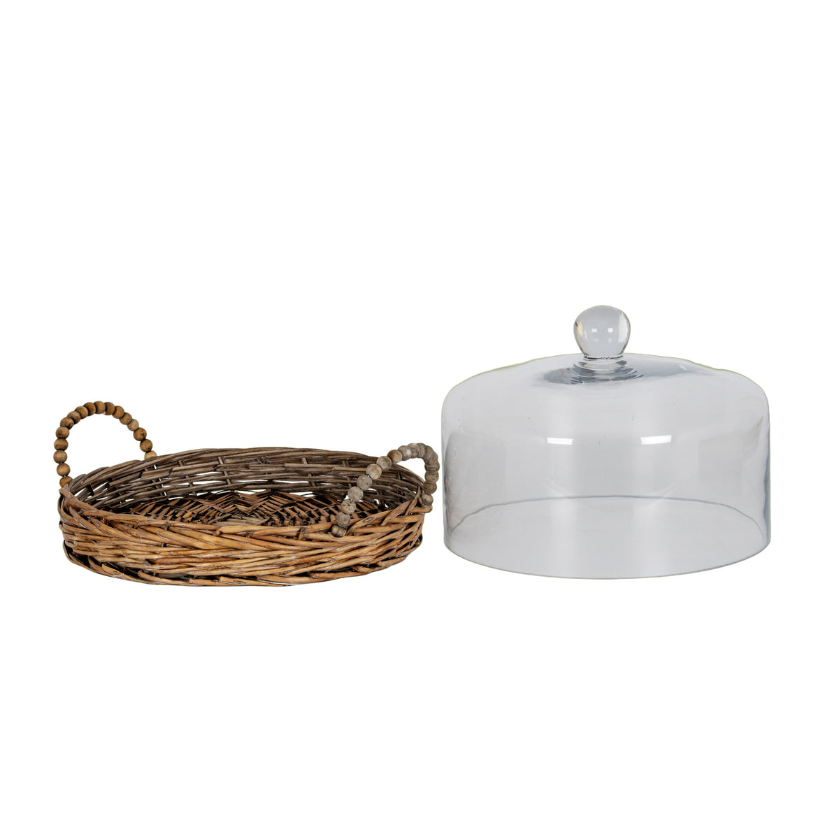 Briar Collection Wicker Tray With Glass Cloche by Hill Interiors - image 4