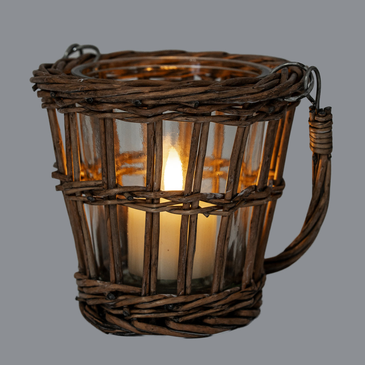 Briar Collection Small Wicker Basket Lantern With Handle by Hill Interiors - image 3